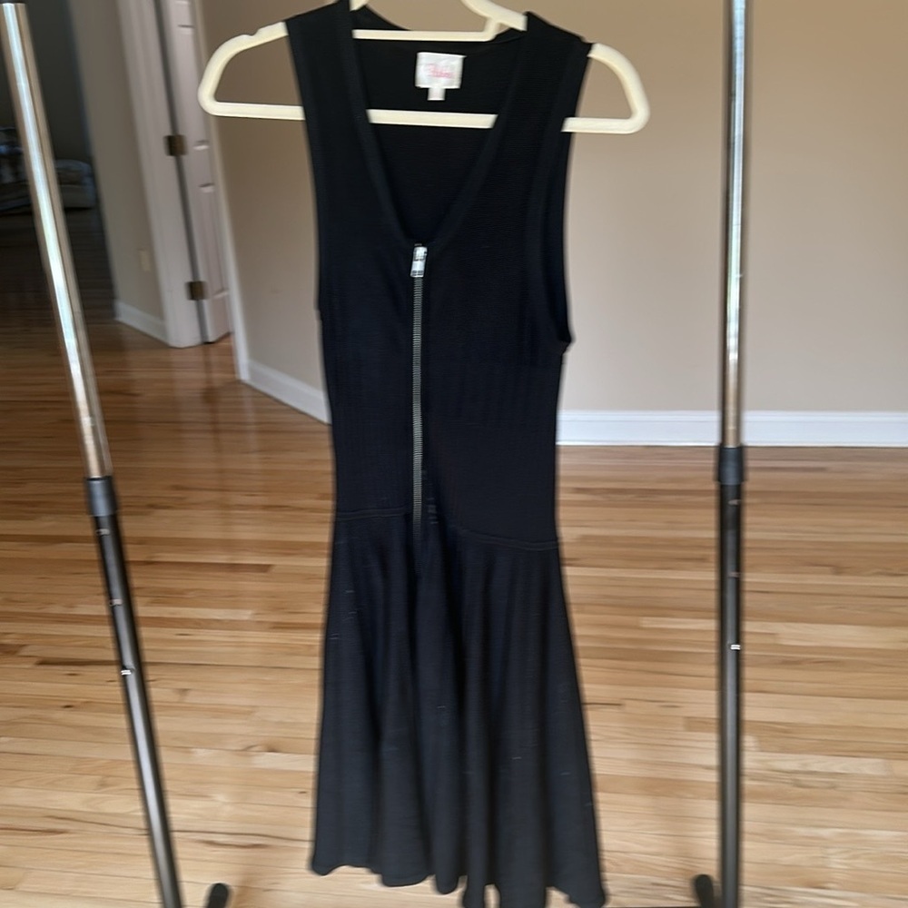 Parker Amanda Full Zipper Front Dress Black A Line Flare Sz Small - Picture 5 of 11